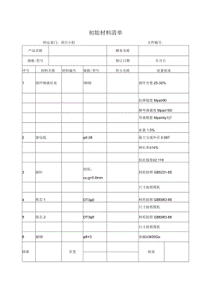 初始材料清单.docx