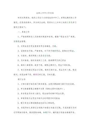 出纳上半年工作总结.docx