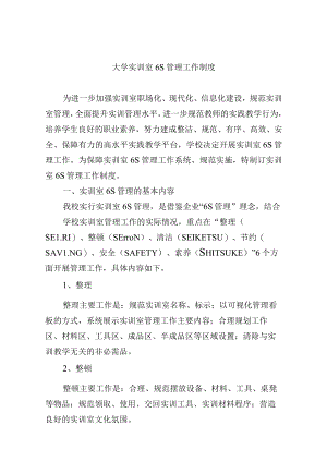 大学实训室6S管理工作制度.docx