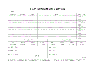 类非数码声像载体材料征集明细表.docx