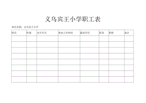义乌宾王小学 职工表.docx
