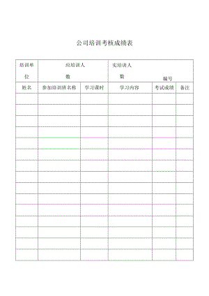 公司培训考核成绩表.docx