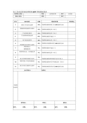 化工企业品管部经理绩效KPI考核指标量表.docx