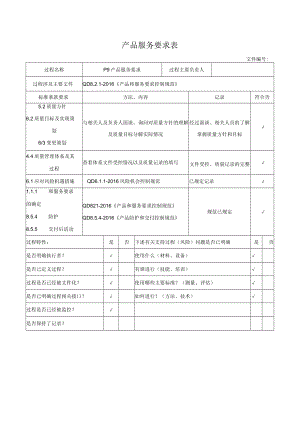 产品服务要求表.docx