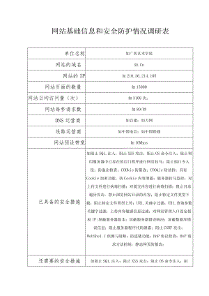 网站基础信息和安全防护情况调研表.docx