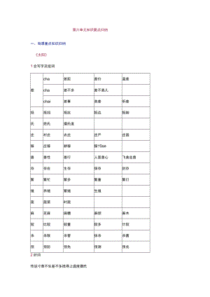 第六单元知识要点归纳.docx