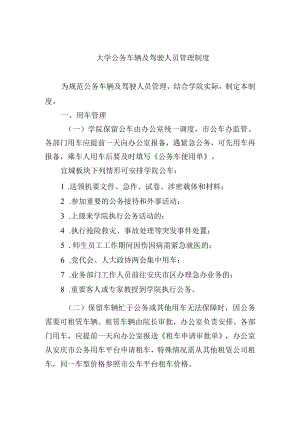 大学公务车辆及驾驶人员管理制度.docx