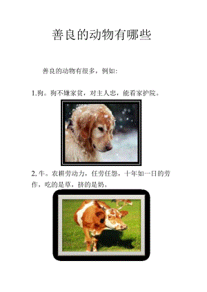 善良的动物有哪些.docx