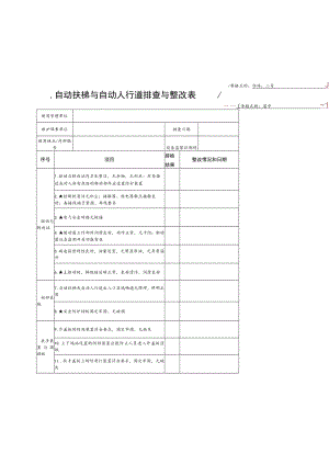 自动扶梯与自动人行道排查与整改表.docx