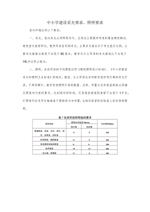 中小学建设采光要求、照明要求.docx