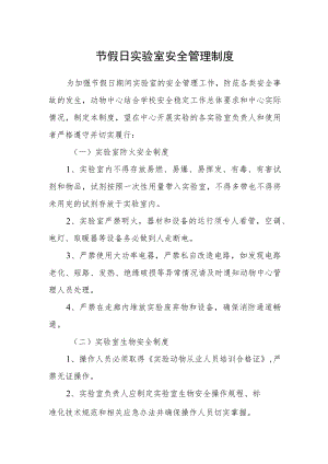 节假日实验室安全管理制度.docx