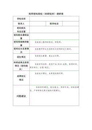 商用密码高校科研院所调研表.docx
