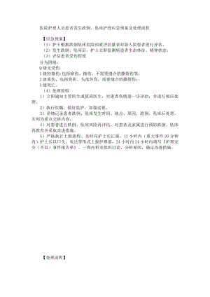 医院护理人员患者发生跌倒、坠床护理应急预案及处理流程.docx