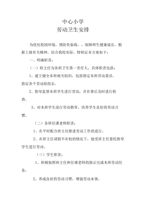 中心小学劳动卫生安排.docx