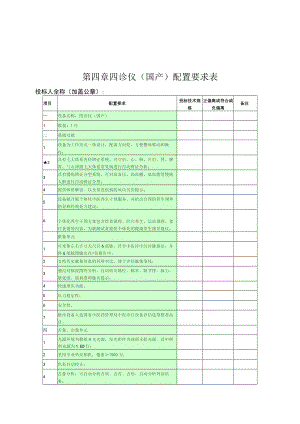 第四章四诊仪国产配置要求表.docx