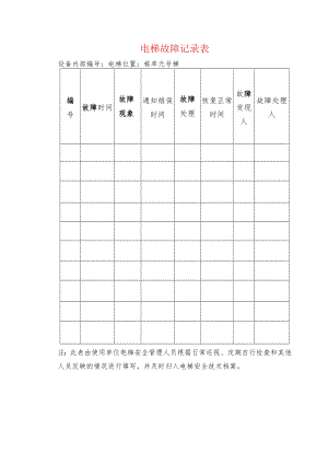 电梯故障记录表.docx