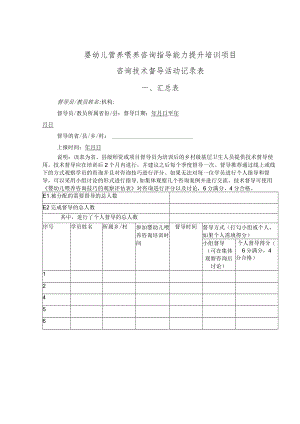 婴幼儿营养喂养咨询指导能力提升培训项目.docx