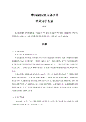 水污染防治资金项目绩效评价报告.docx