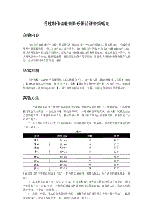 通过制作齿轮音阶乐器验证音频理论实验内容.docx