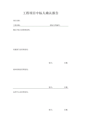 工程项目中标人确认报告.docx