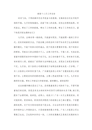 销售个人月工作总结.docx