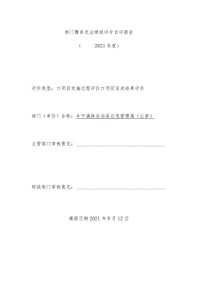 部门整体支出绩效评价自评报告.docx