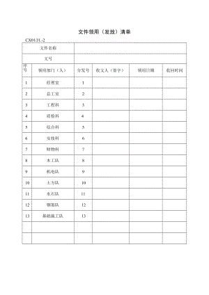 施工单位文件领用(发放)清单.docx