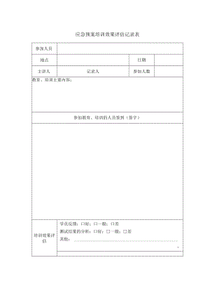 应急预案培训效果评估记录表.docx