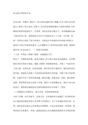 幼儿园小班班级小结.docx