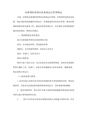 煤矿双重预防管理信息系统运行管理规定.docx