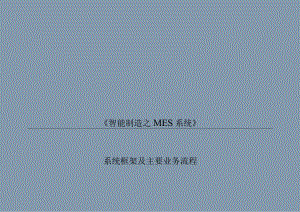 完整版MES系统框架及功能简介.docx