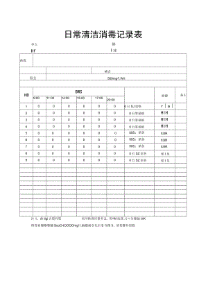 日常清洁消毒记录表.docx