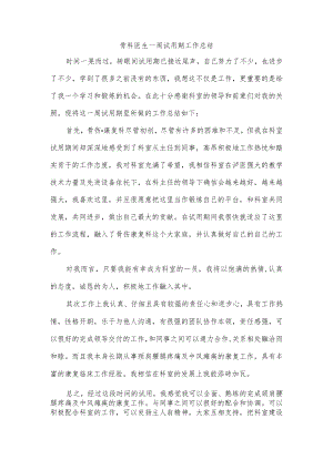 骨科医生一周试用期工作总结.docx