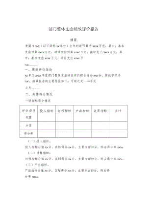部门整体支出绩效评价报告.docx