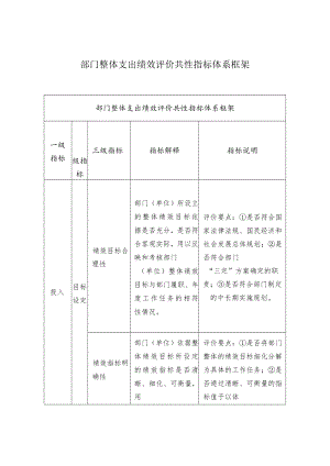 部门整体支出绩效评价共性指标体系框架.docx