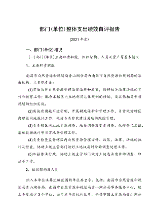 部门单位整体支出绩效自评报告.docx