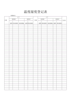 温度湿度登记表.docx
