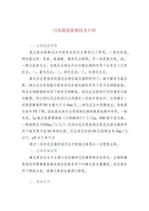 污水脱氮除磷技术介绍.docx
