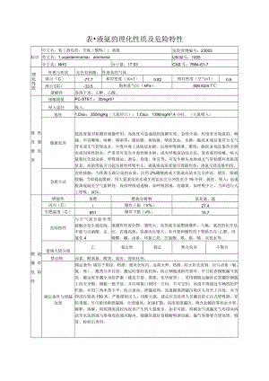 液氨的理化性质及危险特性.docx