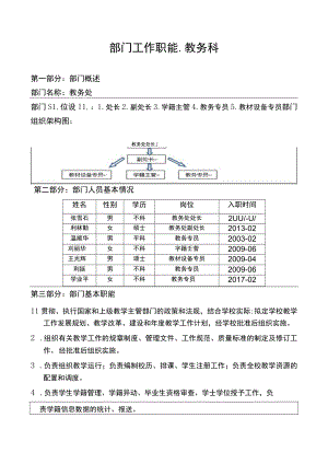 部门工作职能-教务科第一部分部门概述.docx
