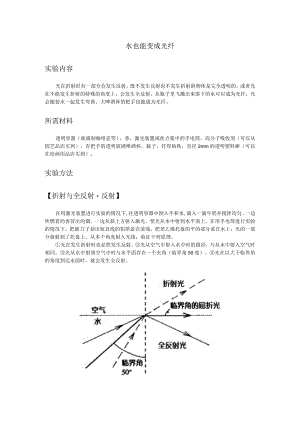 水也能变成光纤实验内容.docx