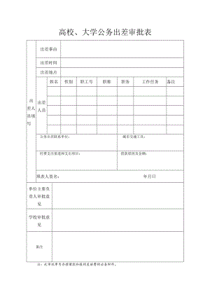 高校、大学公务出差审批表.docx