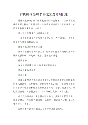 有机废气处理7种工艺及费用比照.docx