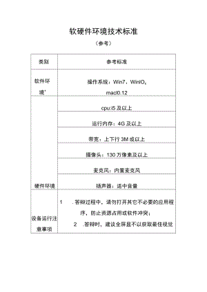 软硬件环境技术标准.docx