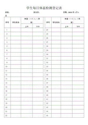 学生每日体温检测登记表.docx