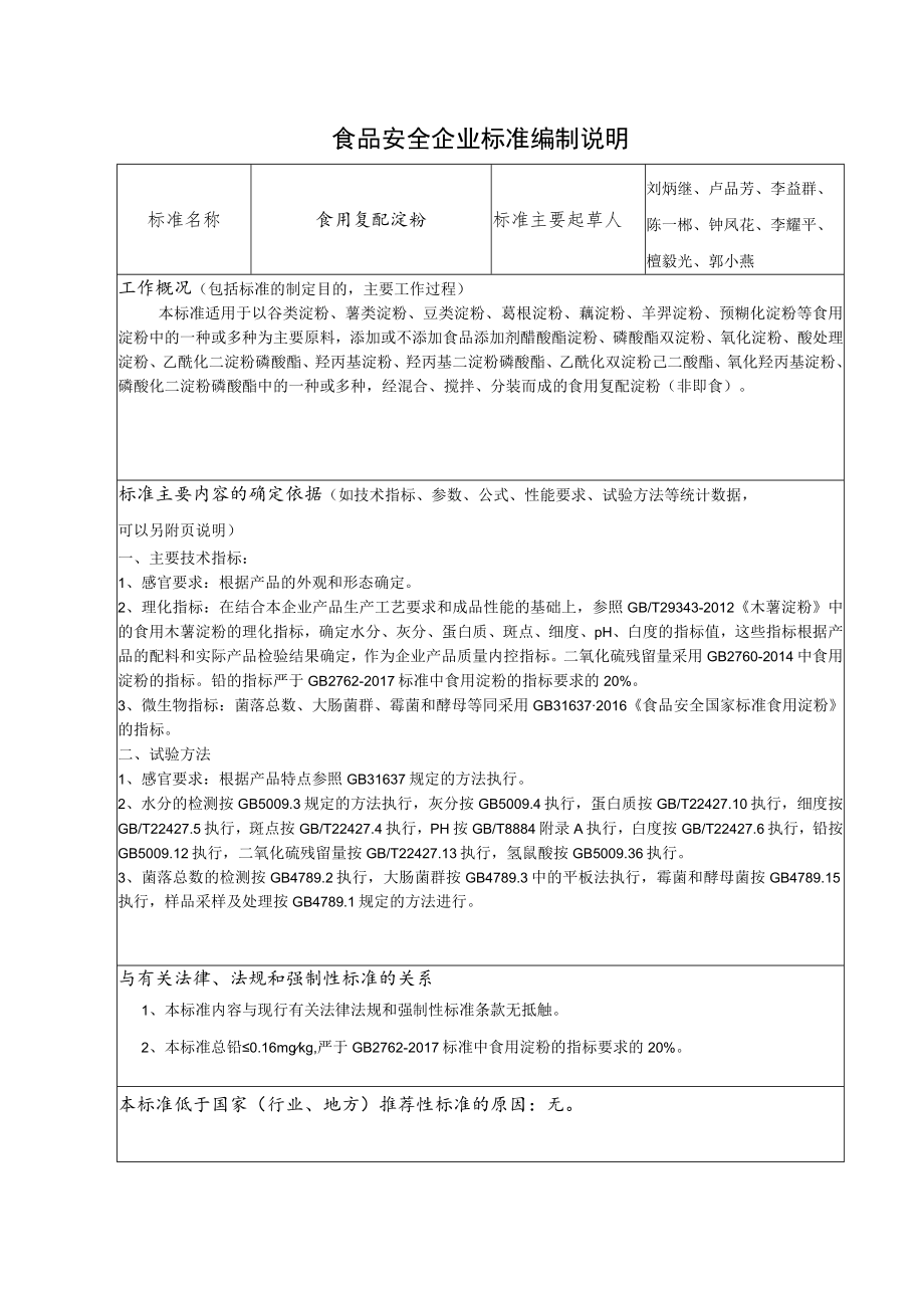 食品安全企业标准编制说明.docx_第1页