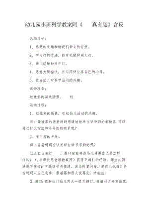 幼儿园小班科学教案阿《 真有趣》含反思.docx