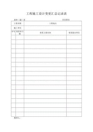 工程施工设计变更汇总记录表.docx