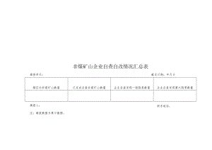 非煤矿山企业自查自改情况汇总表.docx