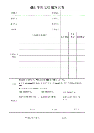 路面平整度检测方案表项目监督员签收日期.docx